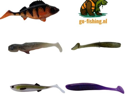 Zestaw przynęt sandaczowych NATURAL na przejrzyste łowiska. W komplecie gumy Mikado Sicario, Qubi Syrena, Dragon Invader i Select.